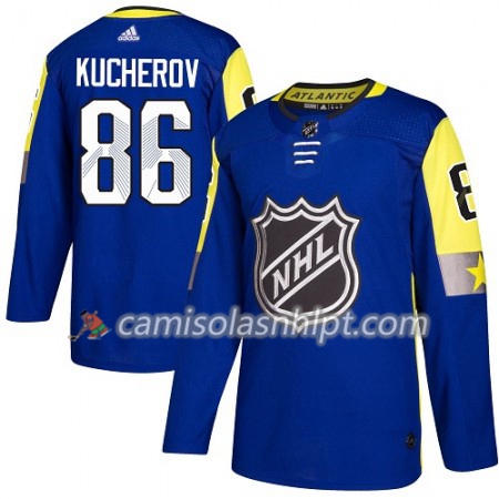Camisola Tampa Bay Lightning Nikita Kucherov 86 2018 NHL All-Star Atlantic Division Adidas Royal Azul Authentic - Homem